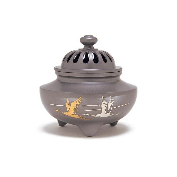 香炉 玉利久双鶴 高岡銅器 79712