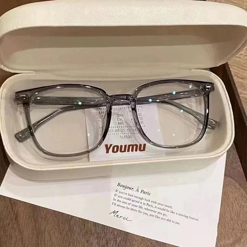 点セット急速出荷0-600メガネ 度あり めがね度入り 眼鏡 近視 男女兼用 度付き メガネケース メガネ拭き ラウンド 軽量 薄型 韓国メガネ 丸メガネ ブルーライトカット レディース