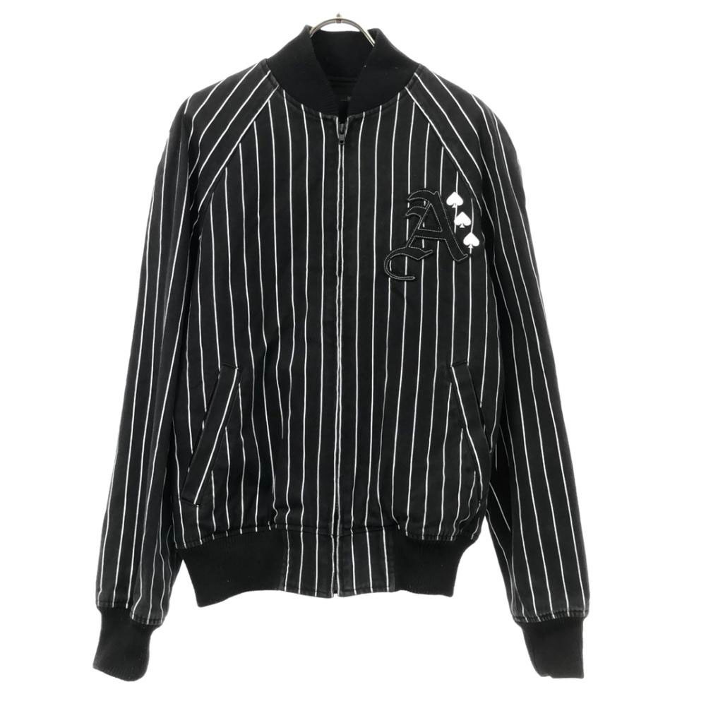 ATOMOS ストライブ 刺繍 リバーシブル スタジャン S ブラック アトモス メンズ