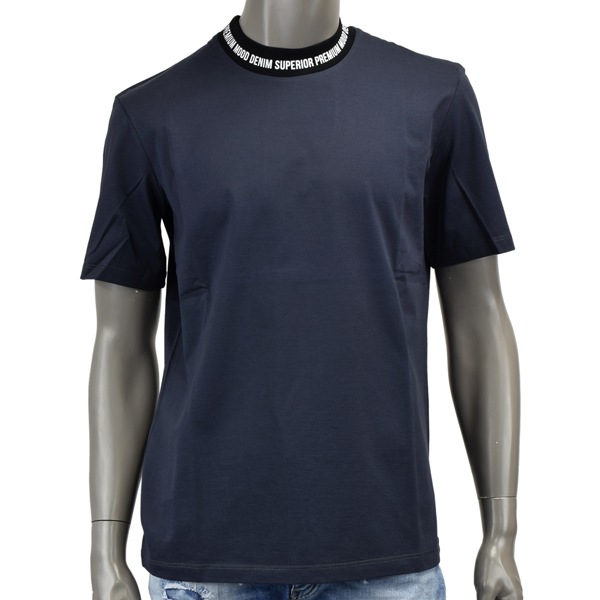 P.M.D.S. ピーエムディーエス DIORIK FIT BASIC M/ネックロゴ Tシャツ/S25TS268 fog grey neck black carbon