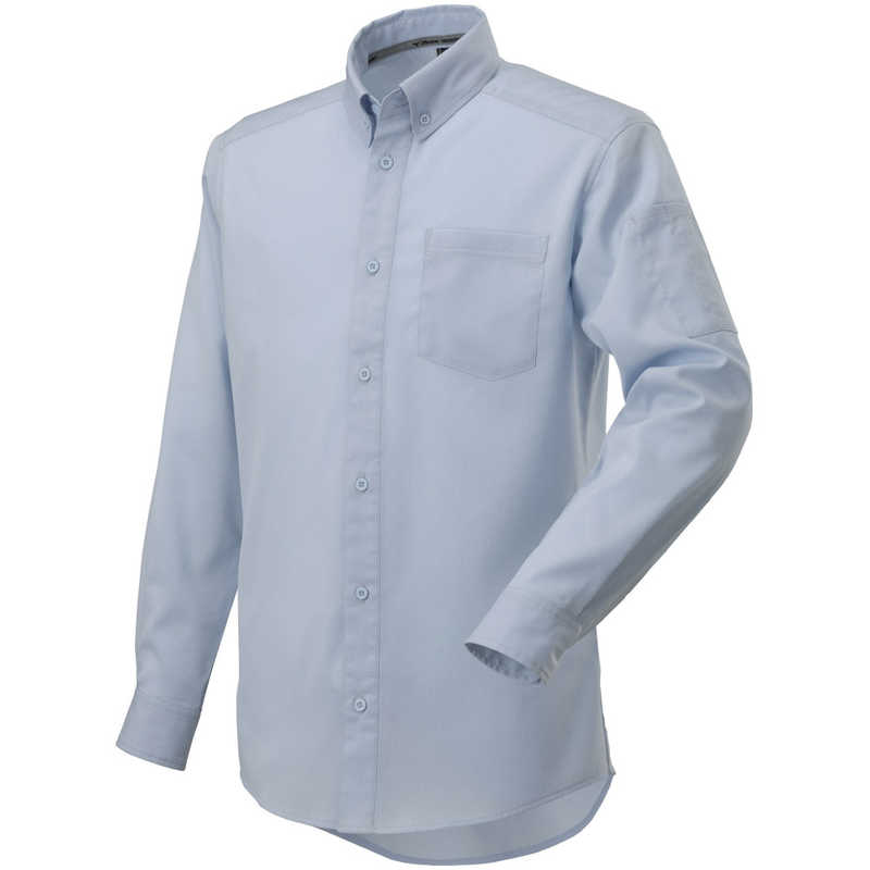 ミズノ　布帛ワークシャツ(長袖/制電素材)［ユニセックス］ XL 19：サックス　F2JC158119