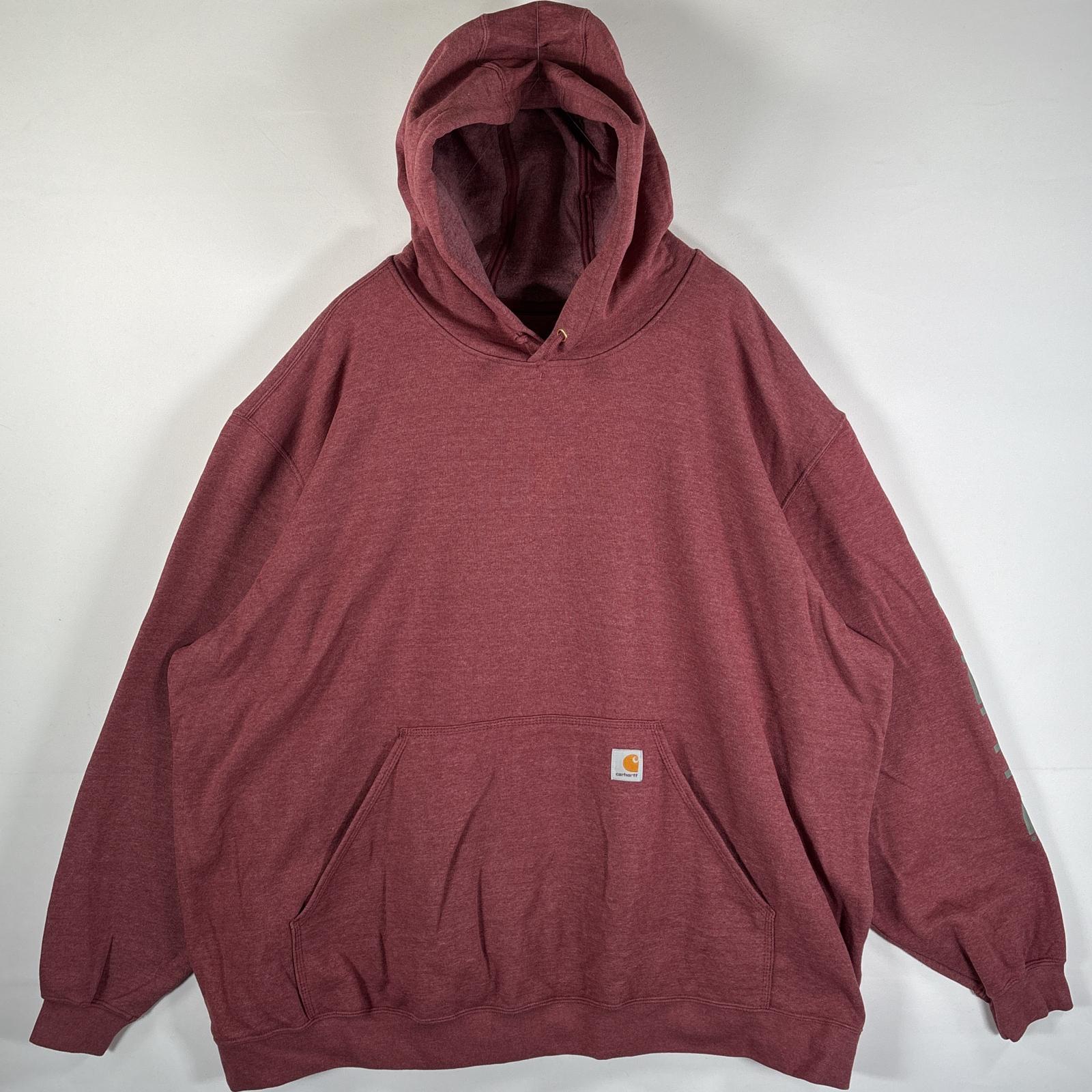 古着 パーカー 大きいサイズ オリジナルフィット ワンポイントロゴ 袖プリントロゴ レッド系 メンズ