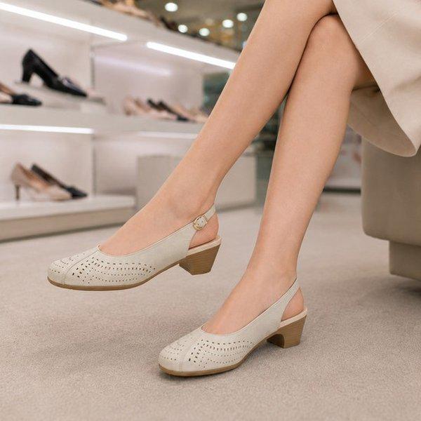 女性パンチングポイント スリングバック YAFMTS620NYIVCA HFPF1A GN_GN