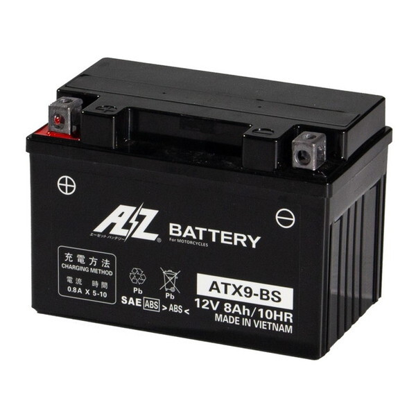 AZ ATX9-BS AZ 2輪バッテリー液入充電済