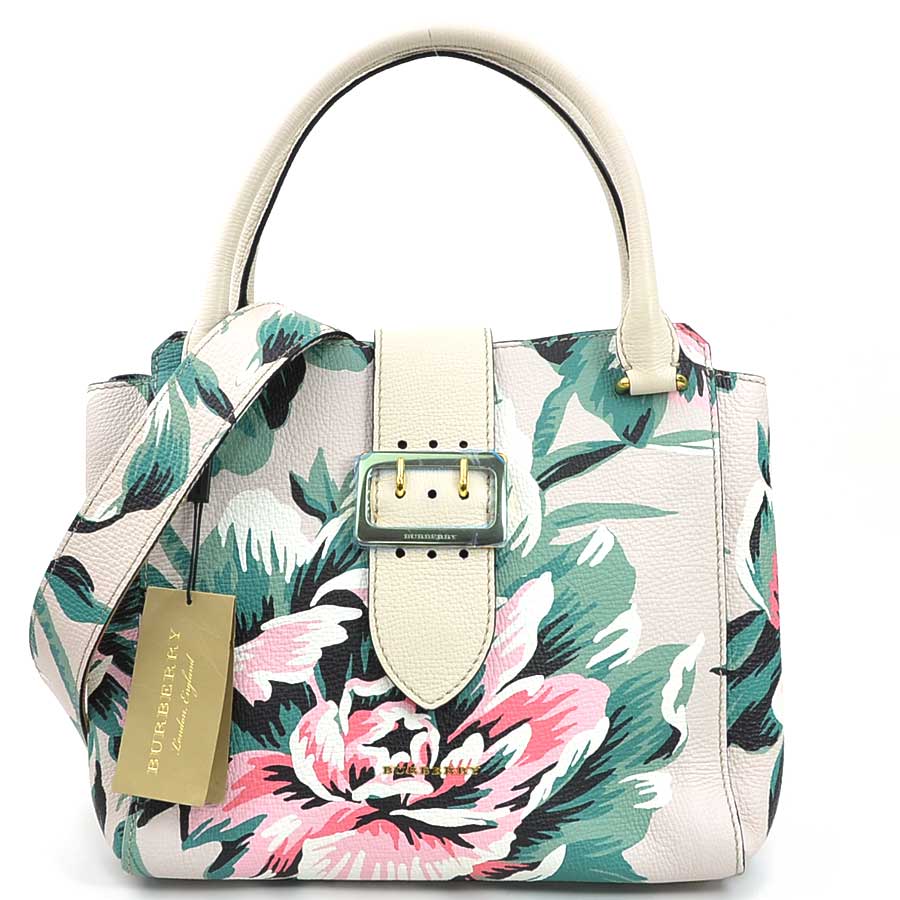 バーバリー BURBERRY ハンドバッグ ショルダーバッグ レザー ライトベージュ×マルチカラー レディース 56282g