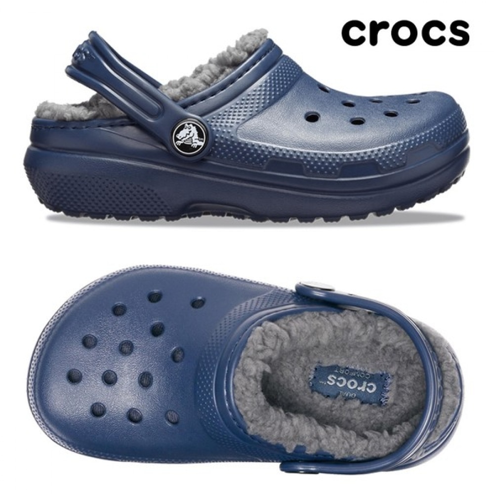 [クロックスシューズ] キッズ/大人用クラシック裏地付きクロッグ K チャコール 207010-459