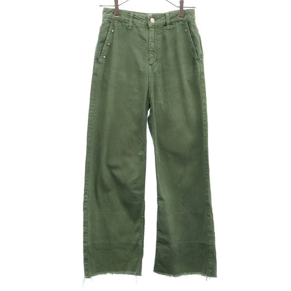 コンバース トウキョウ 日本製 カットオフ ストレートデニムパンツ 2 カーキ converse TOKYO レディース