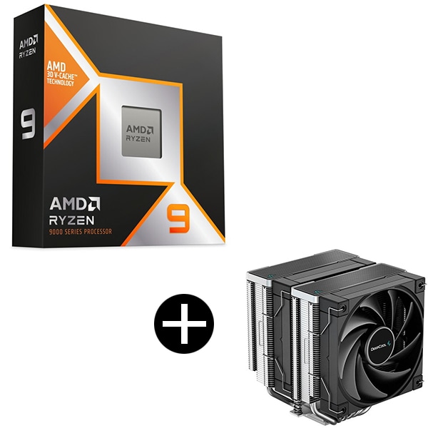Ryzen 9 9950X3D CPU + DEEPCOOL R-AK620-BKNNMT-G ブラック サイドフロー型CPUクーラー セット