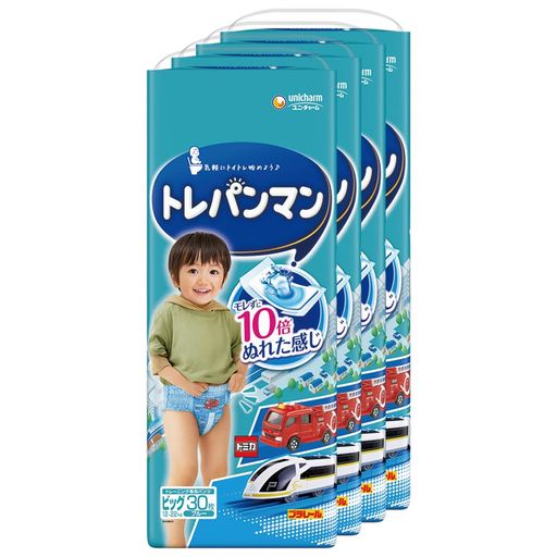 【トレーニング専用パンツ ビッグサイズ】トレパンマン 男の子 オムツ(12~22kg)120枚(30枚×4)[ケース品]