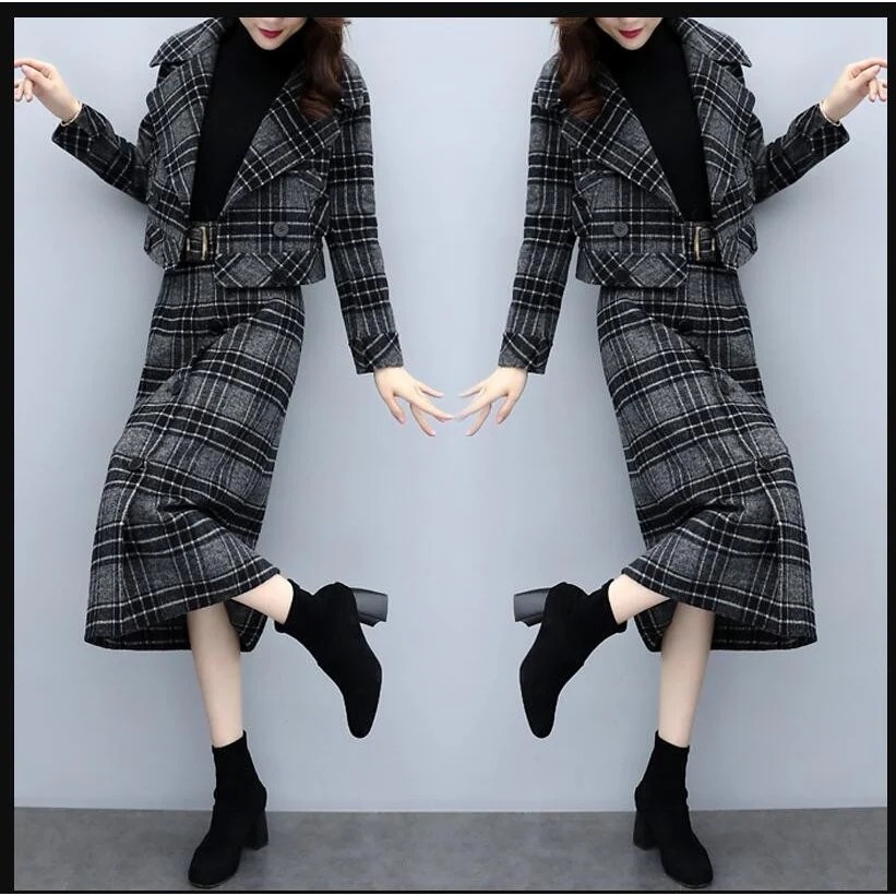 チェック柄 セットアップ レディーススカートスーツ 2点セット 発表会 女子会 参観日 七五三 お宮