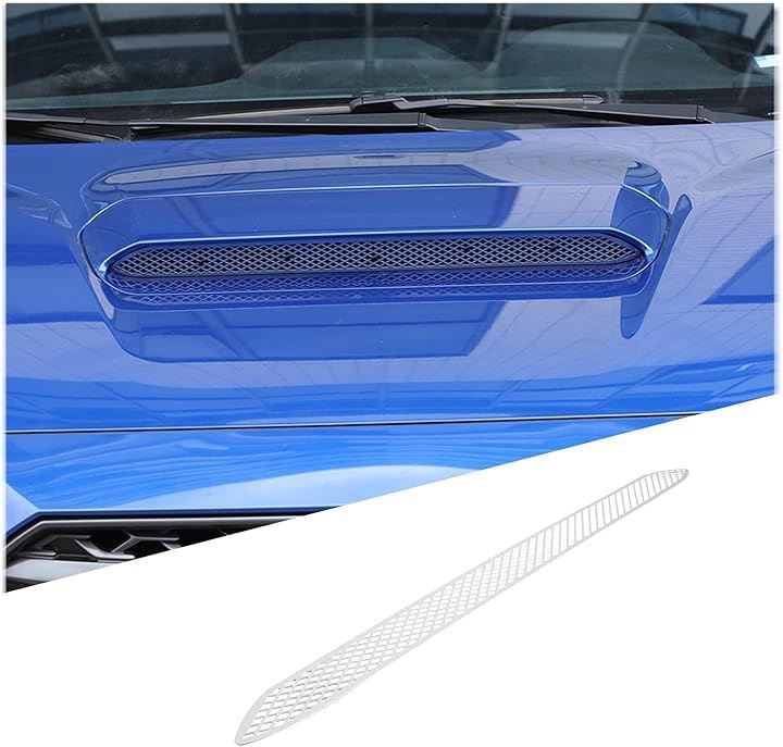 スバルWRX 2022年～現行対応 フードベントボンネットカバー エアベントトリムネット ベントフード 吸気スクープターボボンネット フロントダクト エアダクト ダミーダクト(シルバー)