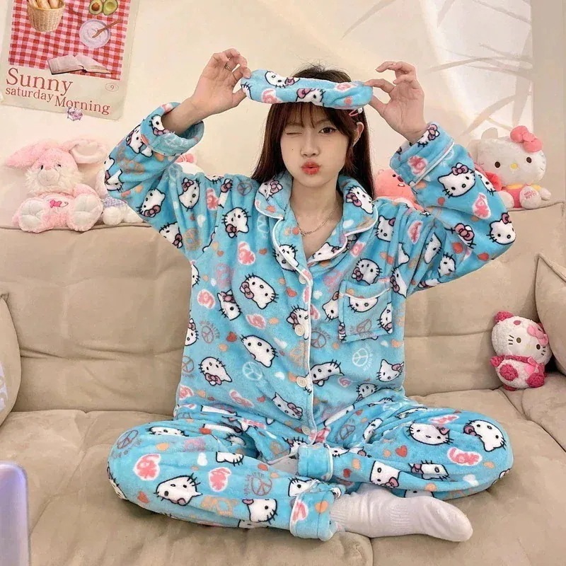 新品登場パジャマ着の新作の漫画女性用フランネル甘くてかわいいホーム服