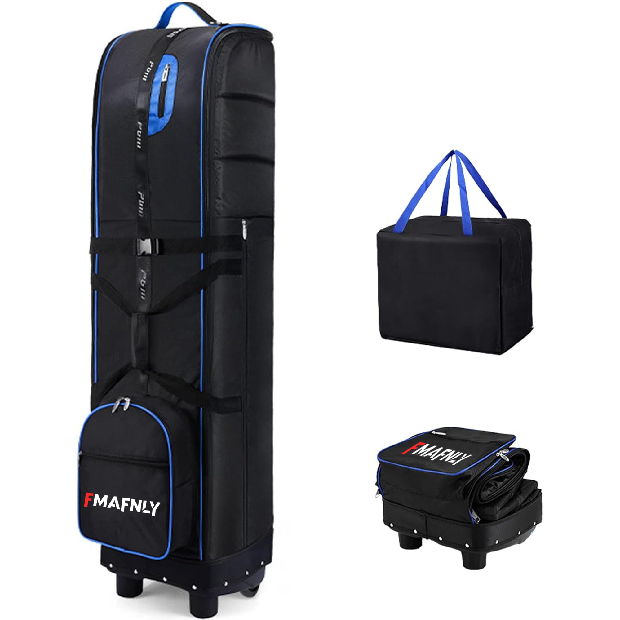 ゴルフバッグカバー ゴルフ用トラベルカバー ホイール付き 折りたたみ式 ゴルフ航空バッグ ゴルフバッグ トラベルケース 耐摩耗性