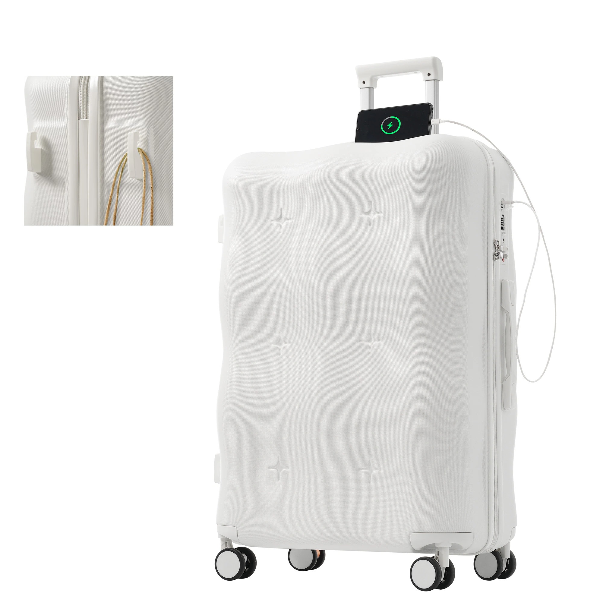 2088スーツケース Mサイズ キャリーバッグ キャリーケース USBポート付き ストッパー付き 中型 超軽量 軽量 大容量 かわいい ファスナー式 TSAロック搭載 360度回転 旅行 おしゃれ 人