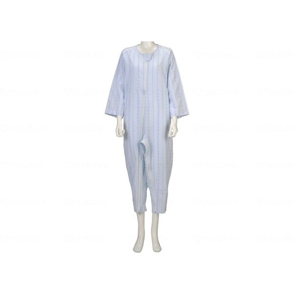 ソフトケアねまき 両開きファスナー 薄手 ブルー LL 105895 メーカー直送