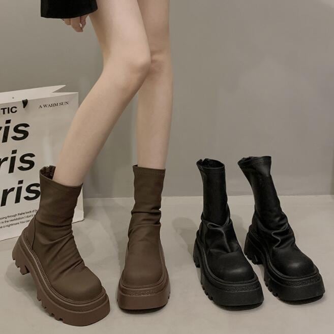 レディース ブーツ ショートブーツ レディース 靴 シューズ エン イギリス風 合皮レザー 歩きやすい 美脚 秋冬