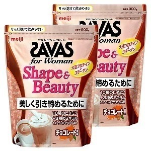 ザバス for Woman シェイプ＆ビューティ チョコレート風味 900g2個セット/ザバス ソイプロテイン 女性 SAVAS