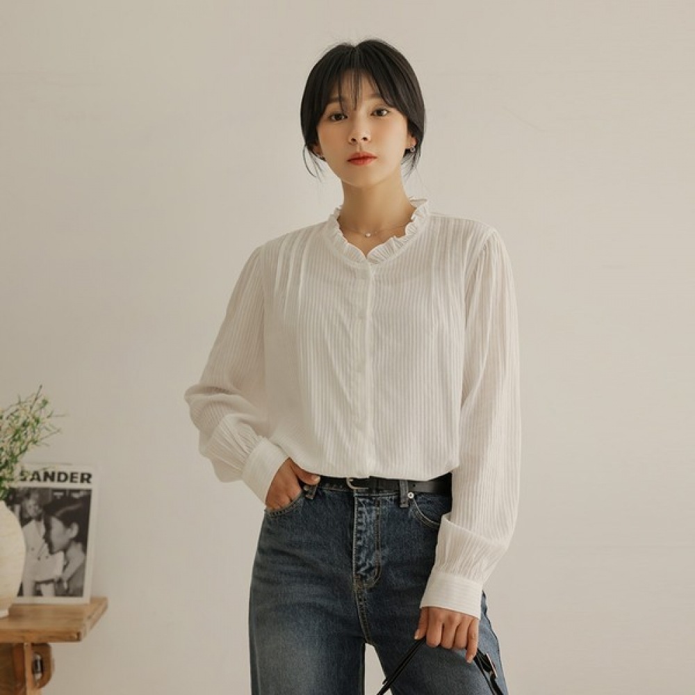 [Elysia] ホバーフリルピンタックブラウス