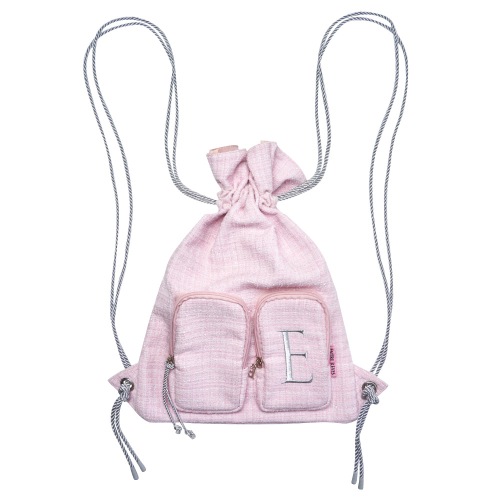 リュッ ク・デイパックツイード ストリング バッグ & シュシュ - ピンク