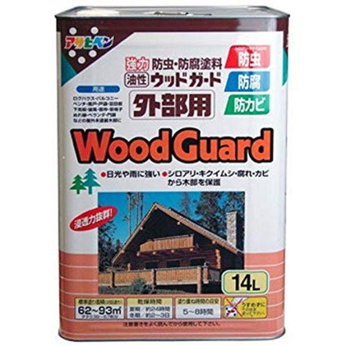 アサヒペン ウッドガード 外部用14L パイン
