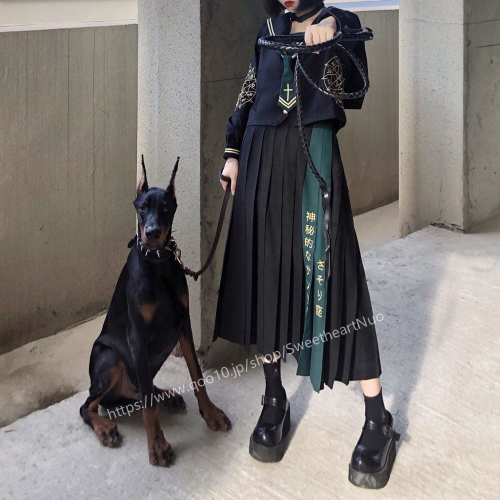 jk制服正規版ダークヤンキーロングスカートセーラー服スーツ韓国版ファッションスーツ， ニットスーツ, JKミニスカート, JKプリーツスカートスーツ, 卒業式 ミニスカート, チェック柄 ミニスカート