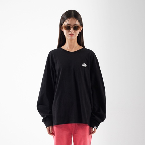 ベーシックサークルロゴ長袖Tシャツブラック