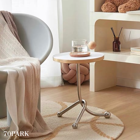 ステンレス ツイスト 脚 ラウンド ミニ サイドテーブル おしゃれ 韓国インテリア 韓国雑貨 韓国っぽ インテリア雑貨 韓国