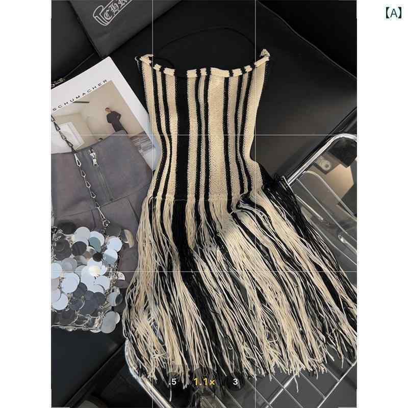 ホルターネック レディース トップス ホルターネック レディース トップス タッセル の 女性用 コントラスト カラーストライプ ホルターネック トップ. 2025 ニュー スタイル ホット ガール