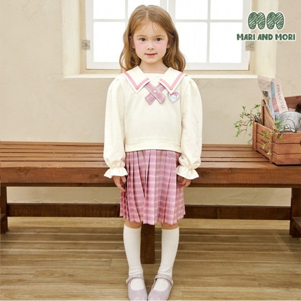 [ウォルトンキッズ] カラーチェックプリーツドレス