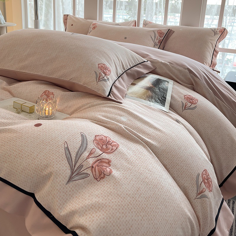11 クラスaハイエンドピュアコットンウール4ピースセット2024 New Bedding 100 Cotton Thickened Autumn And Winter Sheets And Co