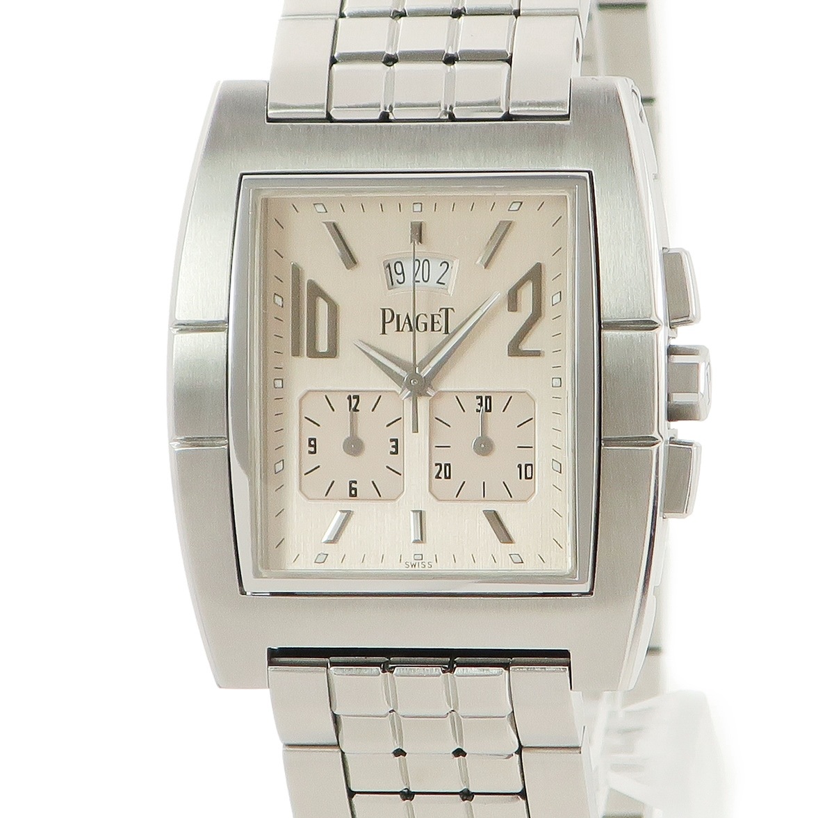 アップストリーム クロノグラフ 27150 クオーツ メンズ ストリームライン ベゼルバックル 角型 シルバー 3年保証