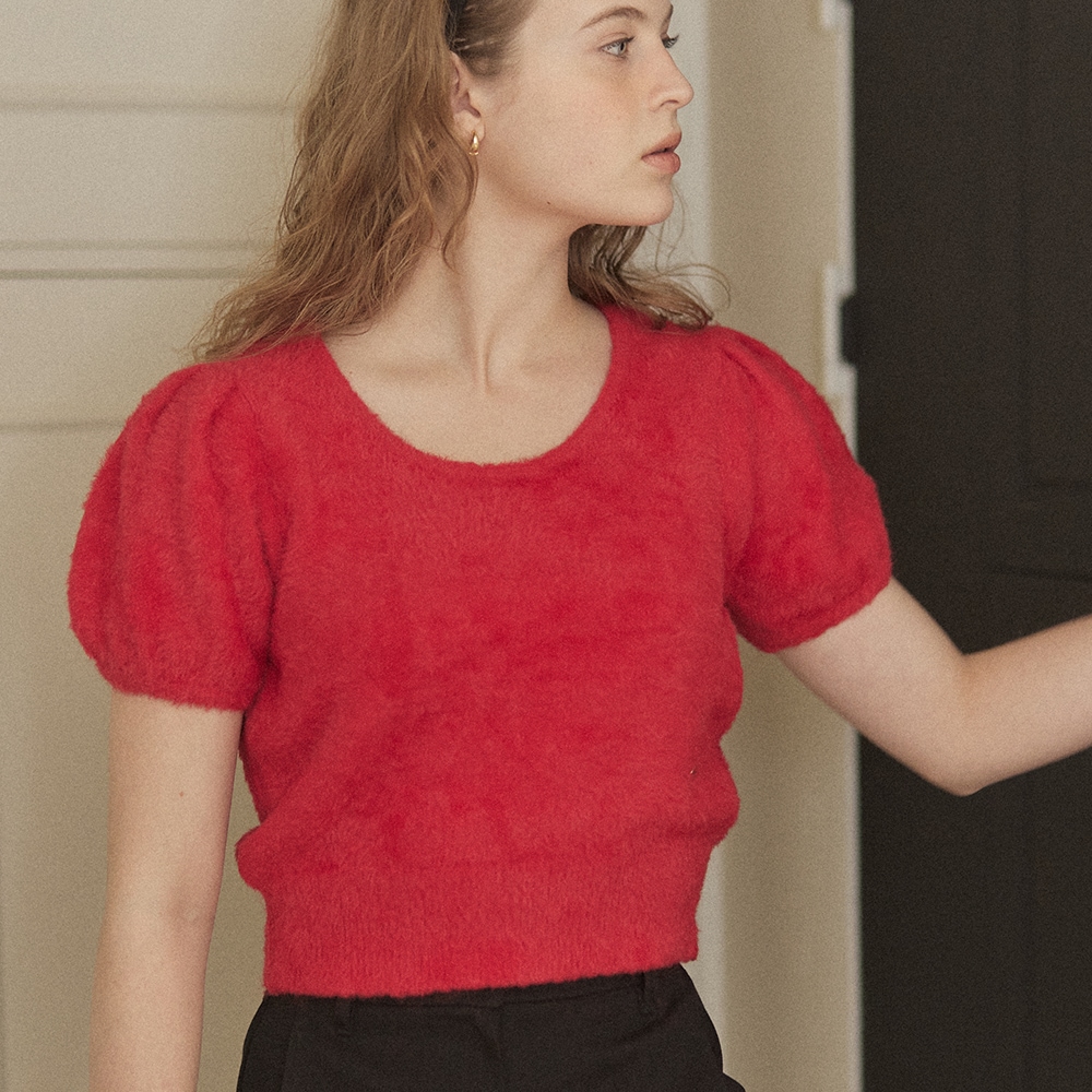 Teddy Goldish Half Sleeve Knit - Red 10,515円