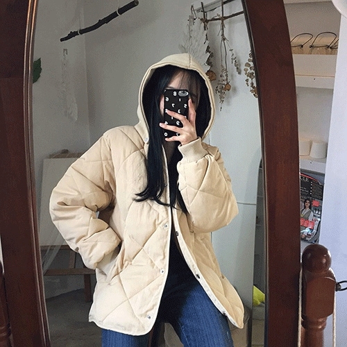 キルティング フード ショートダウン 2カラー(ウェロン)