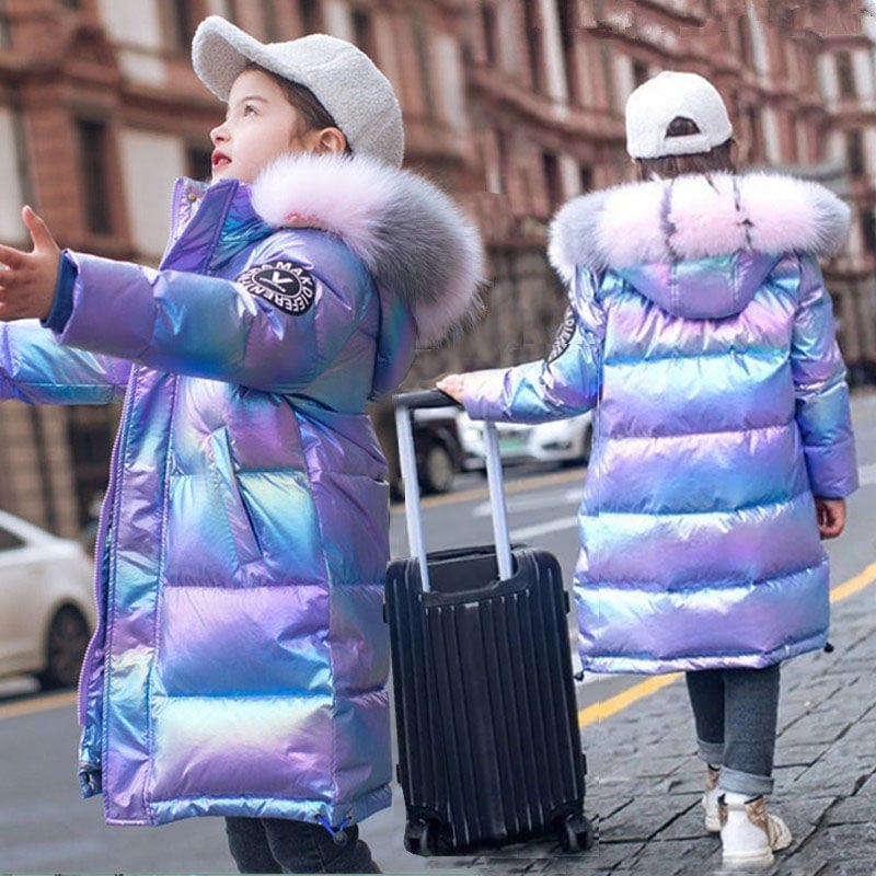 【急速出荷】超人気 ダウンコート 子供服 女の子 ダウンジャケット キッズ　 ラクーンファー ダウンコート フード付き 通学 キッズ服 防寒 秋冬 ジュニア アウター