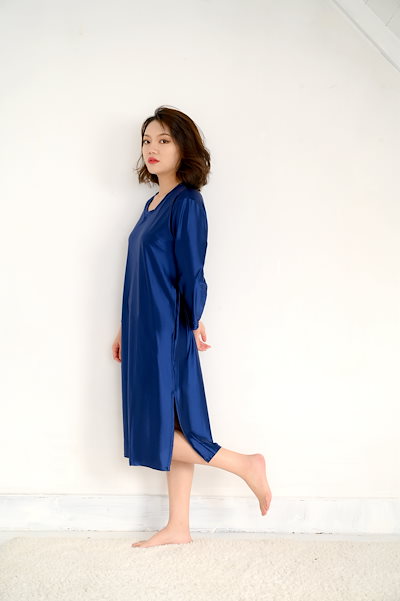 MJINM Vネックパジャマ 超光沢ワンピースドレス コスプレ衣装