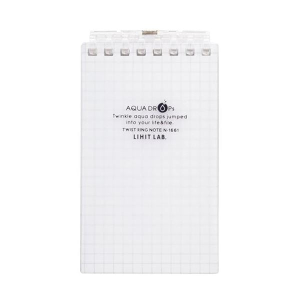 （まとめ） リヒトラブ AQUA DROPsツイストノート（メモサイズ） 125×72mm 8穴 5mm方眼罫 乳白 40枚 N-1661-1 1冊 (×30セット)
