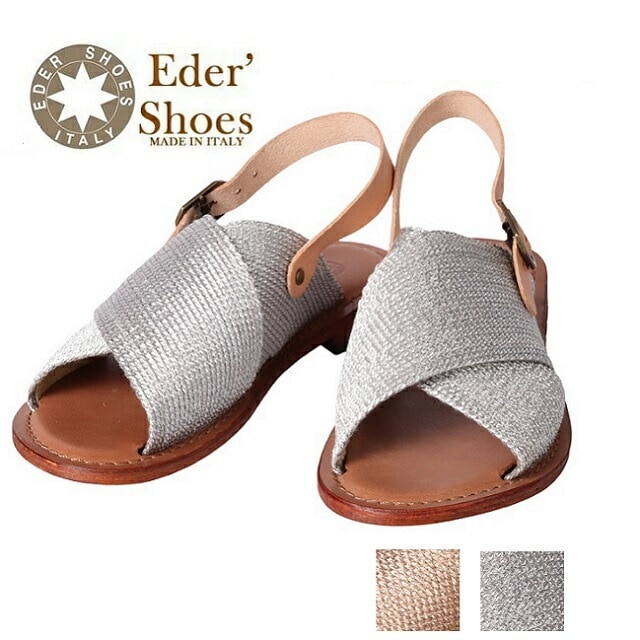 EDER エダー サンダル メタリック エスニック　フラットサンダル 牛革サンダル 牛革 レディース 革靴 靴 軽量 フラット レザー ぺたんこ リゾート フラットサンダル ブラック ブラウン ストラ