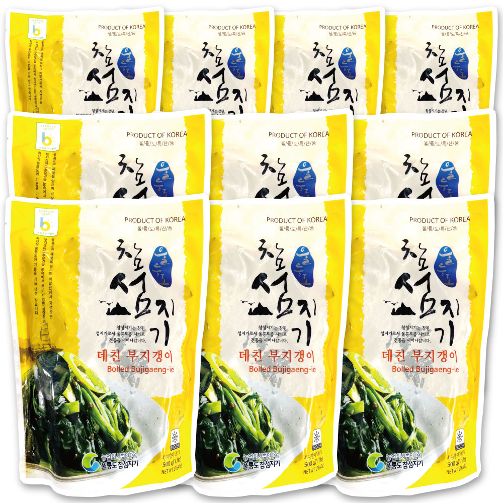 【冷凍】 ウルルンド ボイルブジゲンイナムル 10袋セット 500g / 韓国 鬱陵島産 ゆでブジゲンイ