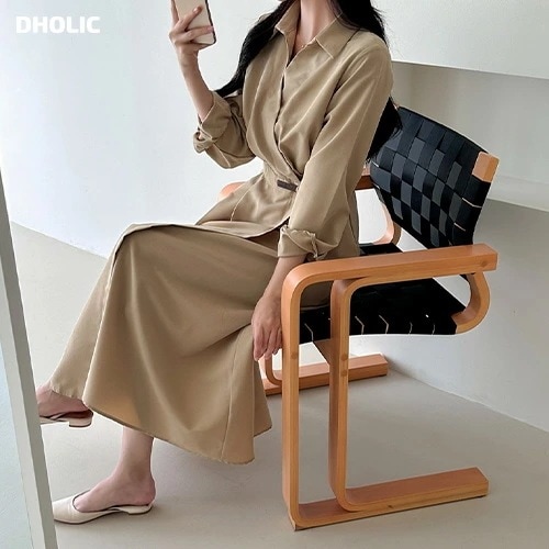 [メガ割りSALE]ストラップ付ラップ風長袖Tシャツ