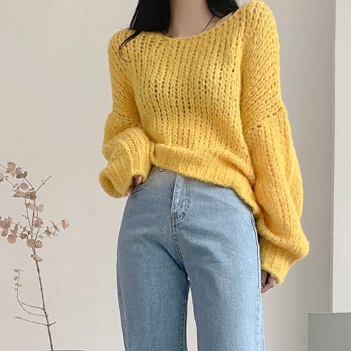 セーター ニット レディース 秋 冬 新作 トップス 長袖ニット 長袖 プルオーバー セーター ざっくり 韓国 ファッション ボリューム袖 シンプル レイヤード 無地 おしゃれ 可愛い カジュアル お