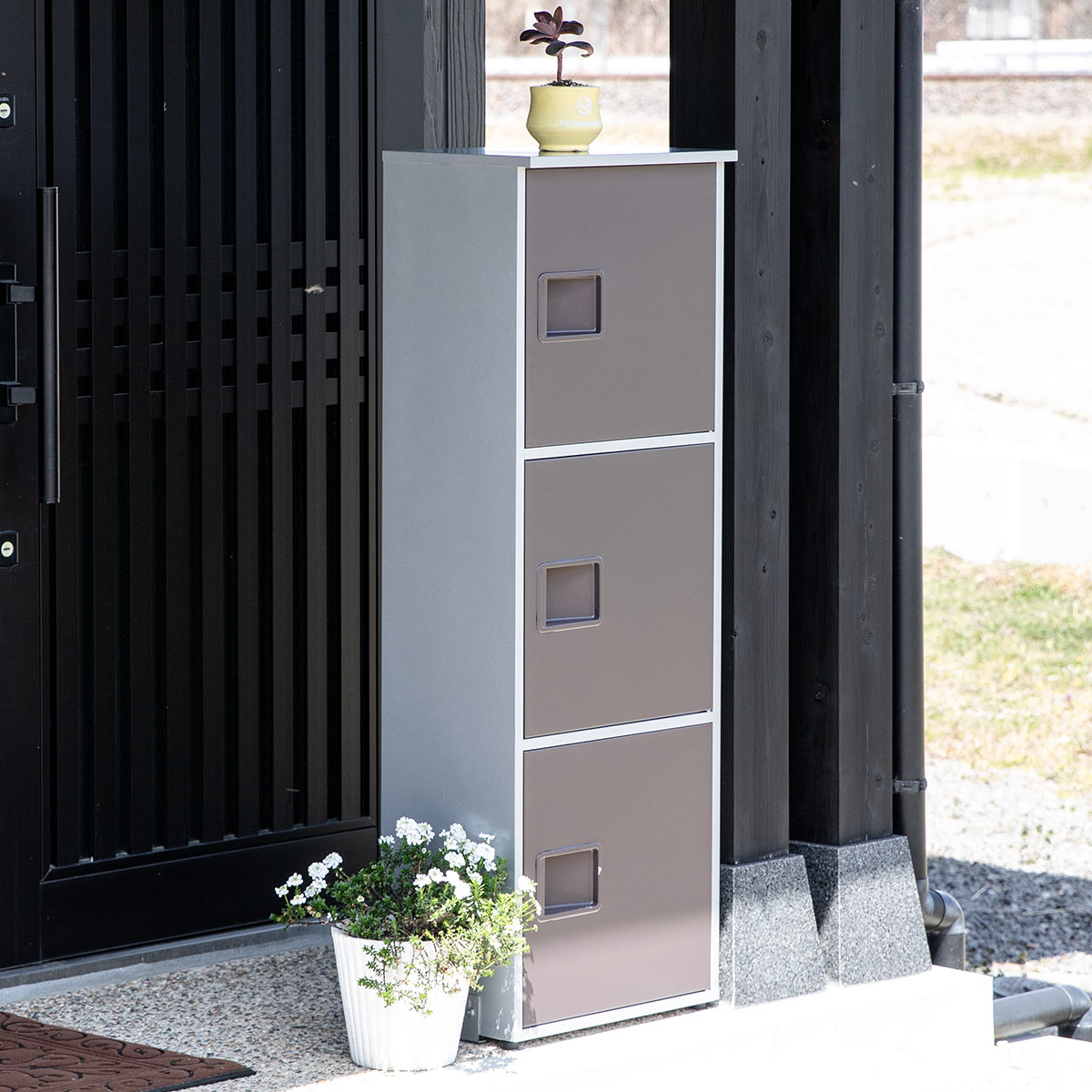 宅配ボックス リシム ユニット 鍵違い 宅配ロッカー 宅配 ボックス 置き配用ボックス 据え置き アパート オフィス 扉 3段 3戸分 前開き 宅配BOX 賃貸 集合住宅 事務所 戸建 屋外