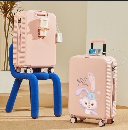 新色追加！メガ割-新しいディズニー新型スーツケース女子学生落書き旅行パスワード百合男耐久性スーツケース28唐ダック