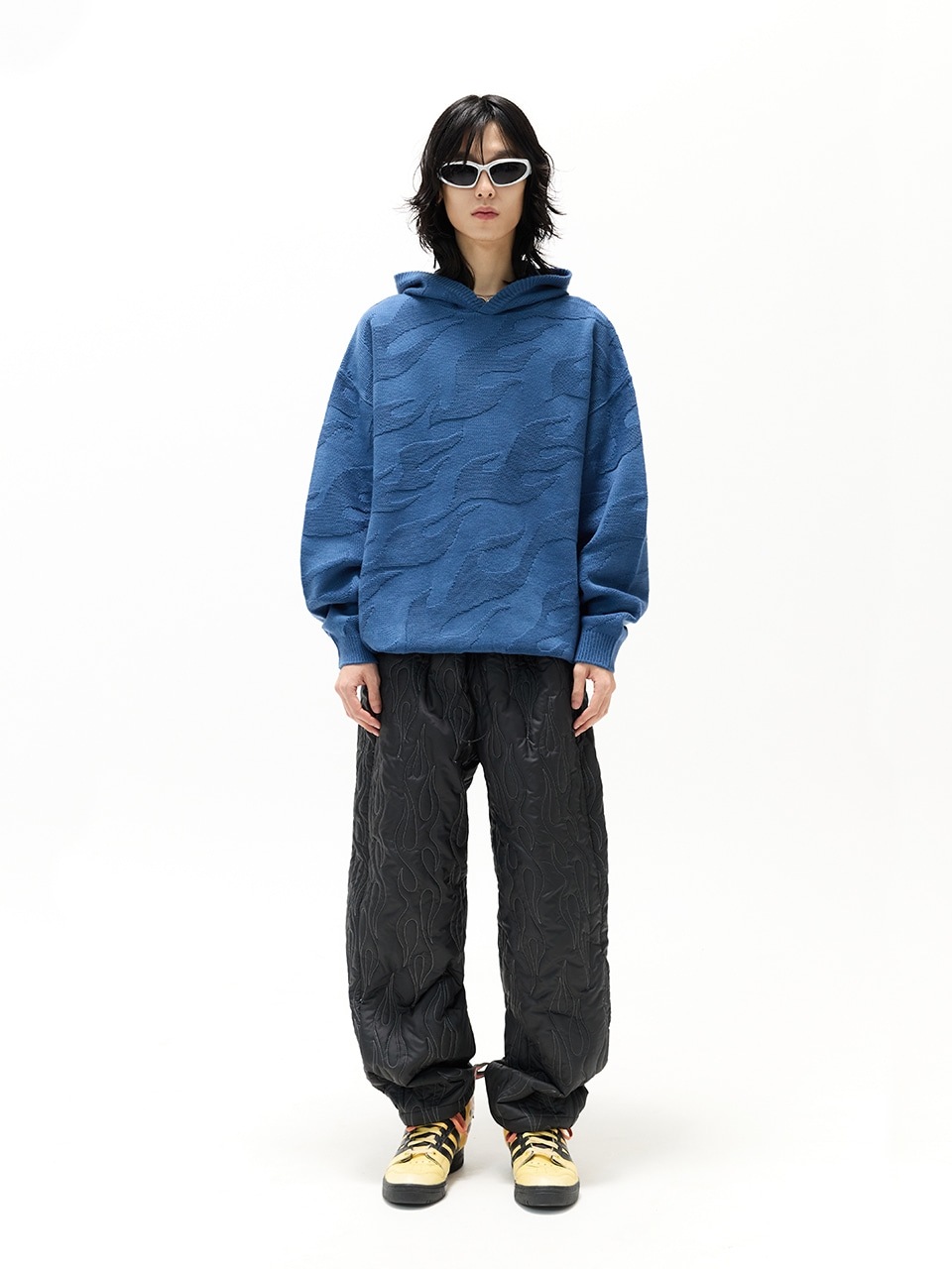 【CRITIC】 FLAME HOOD KNIT : BLUE