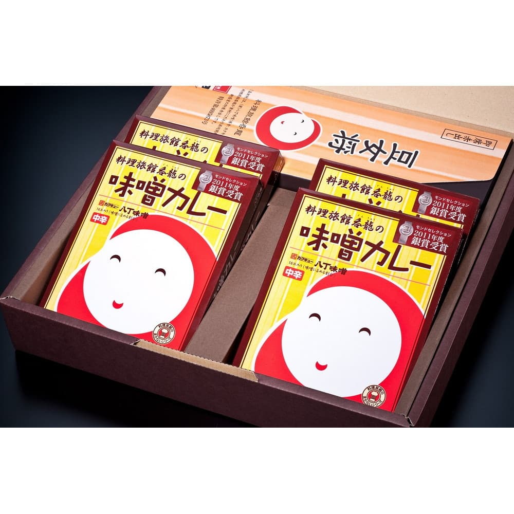 料理旅館呑龍 おもたせギフト 即席赤出し「豆女将」味噌カレーセット 各4食入