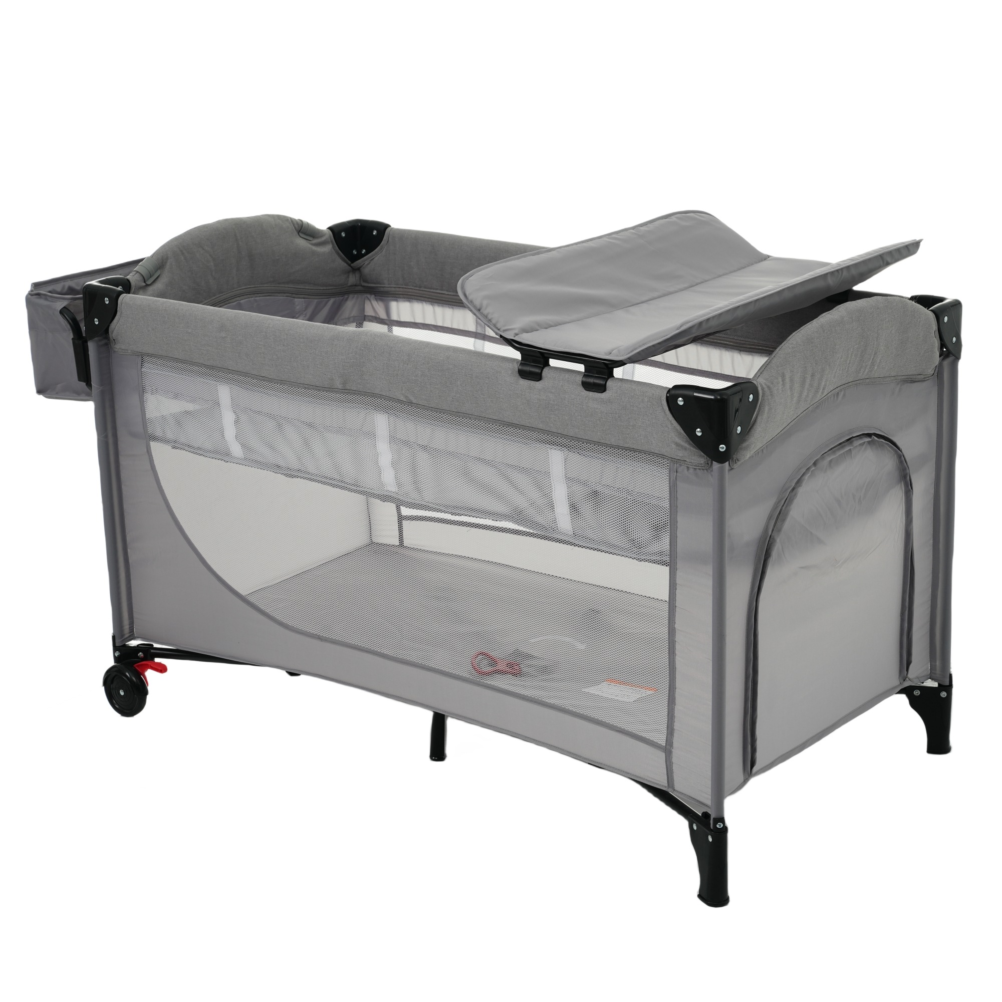 【送.料.無.料!】【国内発送】ベビーベッド 折りたたみ ベビーサークル おむつ替えテーブル付 お昼寝マット マットレス付
