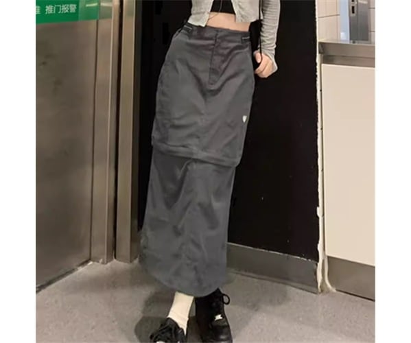 取り外し可能 レディース スカート ショートスカート ミニスカート ロングスカート ミニ ショート ロング Aライン スリット 2way 異国風 ダメージ かわいい 大人可愛い シンプル カジュアル