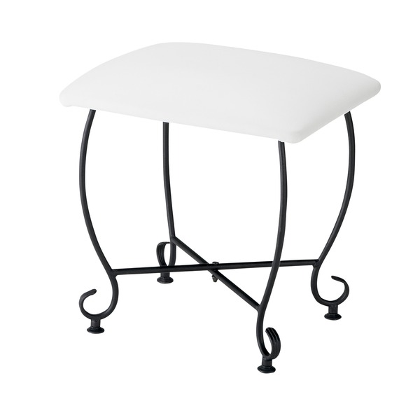 スツール オットマン 幅45cm スチール脚 合皮張地 Del Sol ヨーロッパ風 リビング ダイニング インテリア家具