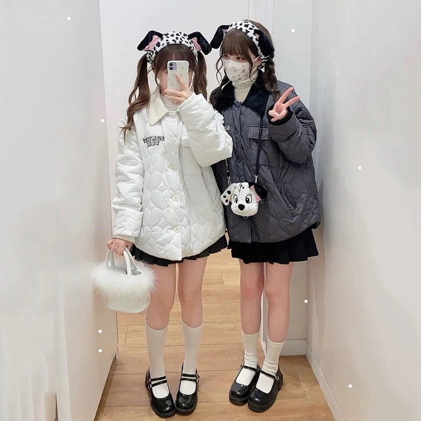 ハート模様キルティングジャケット