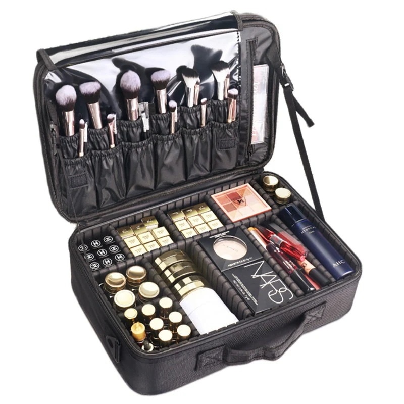 大人気！ 無料 3タイプ メイクボックス 大容量 持ち運び コスメボックスメイクポーチ 化粧 収納 ボックス化粧ポーチ 小分け プロ 仕切り メガ割