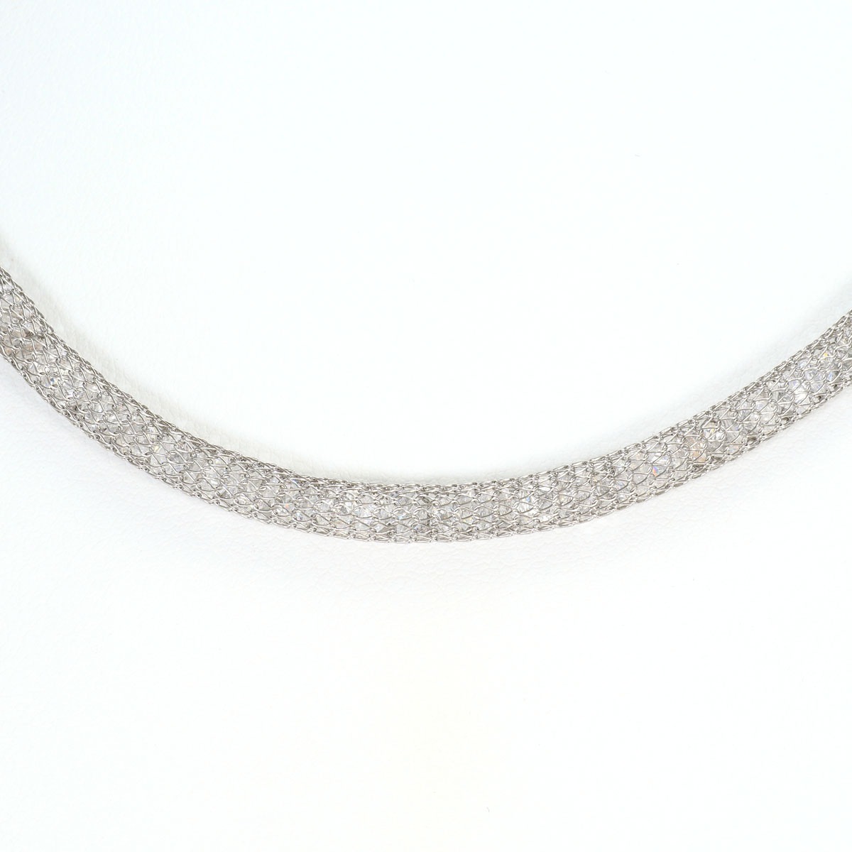 K18 18金 WG ホワイトゴールド ネックレス ジルコニア 総重量約22.0g 約42cm ジュエリー 中古